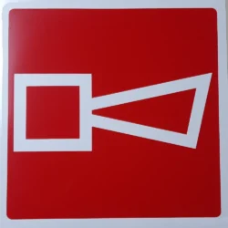 Placa E1 - 200x200 mm Alarme Sonoro