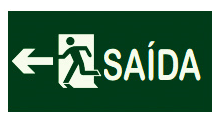 Placa S13 - 252x126 mm - Saída Imagem Seta para Esquerda